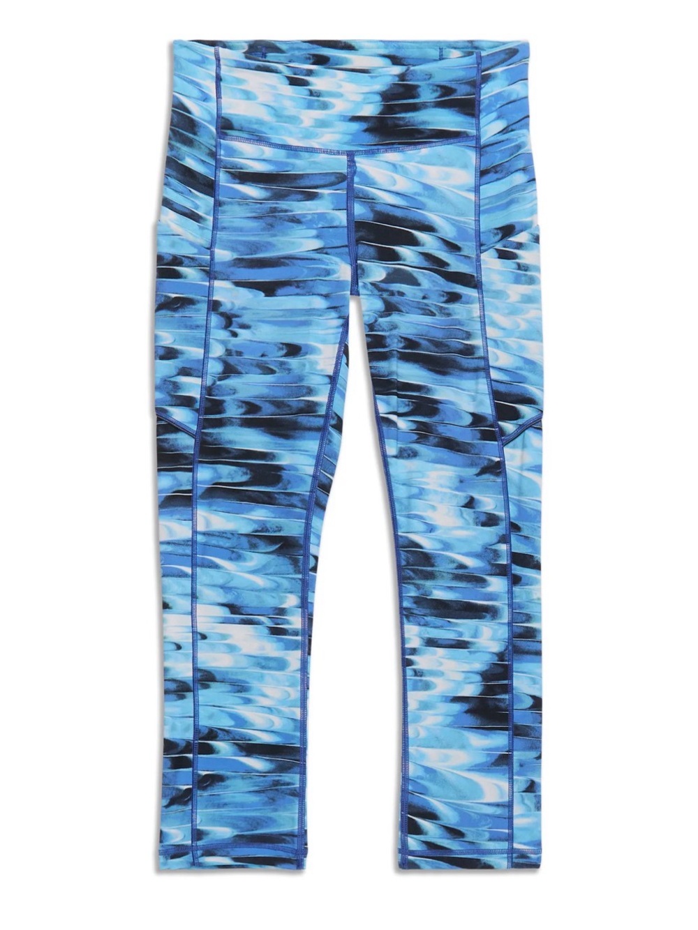 Lululemon Speed Up Crop 21" Tidal Multi Blue White Size 12 Pockets Mid Rise Pant